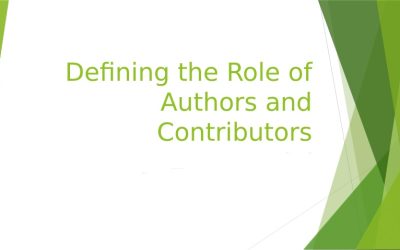 Defining the Role of Authors and Contributors